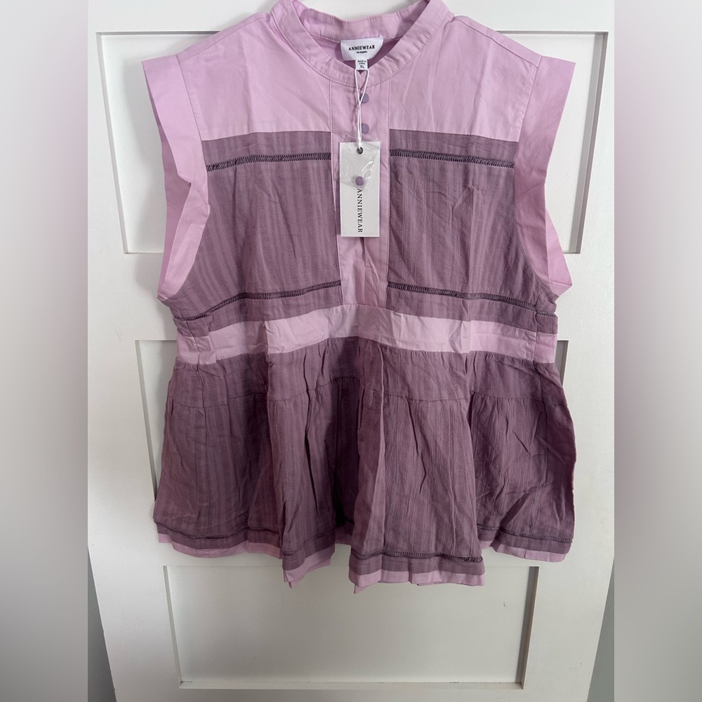 Annie Wear Mauve and Lavender Blouse NEW women’s XL